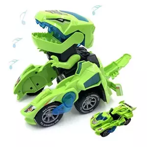 Zaparkorun Transformujúce sa dinosaurie auto s LED DYNOCAR - Zelené