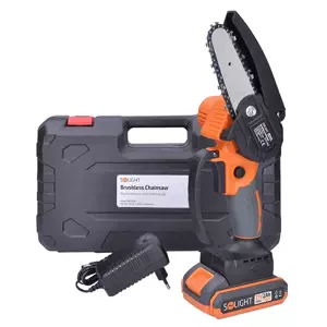 Aku reťazová píla  Solight RNP100A1 s príslušenstvom a praktickým kufrom - lišta 127 mm - 21 V