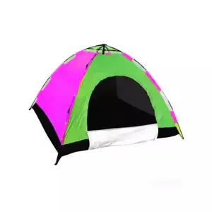 Zaparkorun Turistický stan s moskytiérou - 2 x 1,5 m - pre 2-3 osoby - zelená/fialová