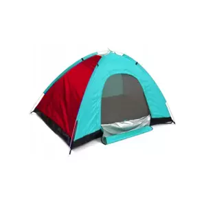 Zaparkorun Turistický stan s moskytiérou - 2,2 x 2,2 m - pre 4 až 5 osôb - červená, modrá