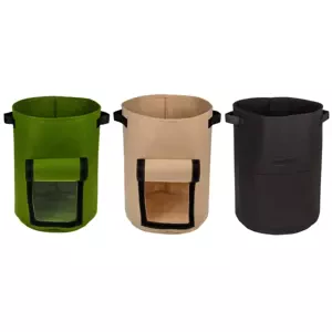 OUT OF THE BLUE KG Plstená taška na pestovanie zeleniny s okienkom na suchý zips - 35 x 45 cm - rôzne farby