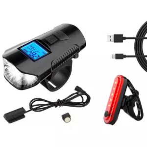 VERK LED Svetlo na Bicykel 3v1 - Predný/Zadný - Tachometer - Zvonček