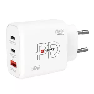 Nabíjací adaptér Power charger SKROSS DC57-PD65 - USB A+C - 65W GaN EU, Power Delivery, typ C