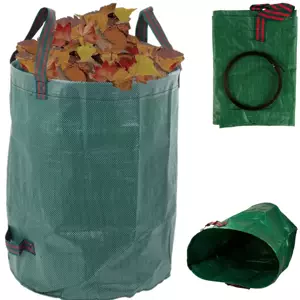 Skladací záhradný kôš ideálny na zber lístia, trávy a ďalšieho odpadu - 120L - zelený