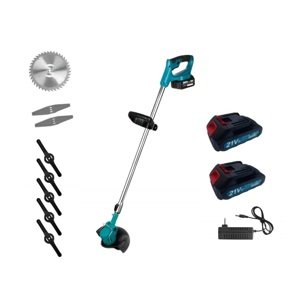 Kombinovaný AKU kotúčový krovinorez/kosačka EUROTBL T-77 + 2x batéria + nadstavce + čepele + nože