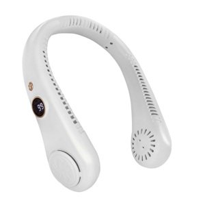 XINGHUA Prenosný dobíjací ventilátor s 5 rýchlosťami a LED displejom - bílý