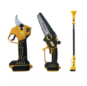 Veľká AKU sada HAYAMI HA-1008-1 3v1 - píla + záhradnícke nožnice + predlžovacia tyč 2,4 m