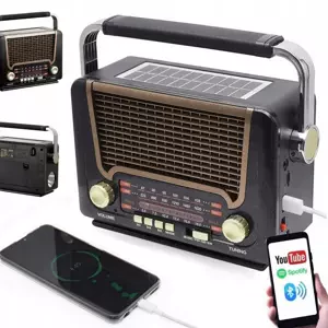 Retro rádio s Bluetooth, USB, MicroSD a solárnym napájaním - MEIER M-527BT-S