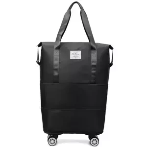 KIK Skladacia cestovná taška s kolieskami - čierna