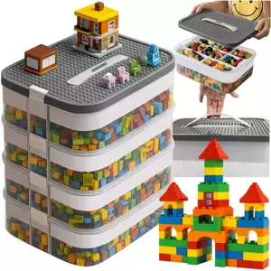 KRUZZEL Box so stavebnicou so 4 úrovňami - organizér na hračky - Kruzzel