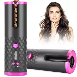 Automatická rotačná kulma na vlasy s LCD displejom - VERK 15925 - Sivá