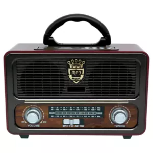 Retro rádio s bluetooth a diaľkovým ovládačom - MEIER M-111BT - tmavé