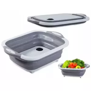 Zaparkorun Skladacia silikónová nádoba a lopárik - 2 v 1 - sivá