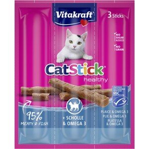 Vitakraft Pochúťka pre mačky Cat stick mini platesa a omega3, 3 x 6 g, 3 ks