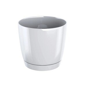 Prosperplast Kvetináč s miskou Coubi 18 cm, biely