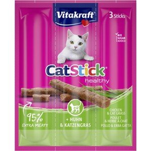 Vitakraft Pochúťka pre mačky Cat stick mini kura a mačacia tráva, 3 x 6 g, 3 ks
