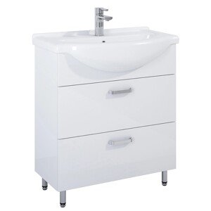 Maximus Skrinka pod umývadlo Eve, 2 zásuvky, lesklá biela, 70 cm