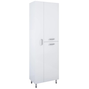 Maximus Vysoká kúpeľňová skrinka Eve, 3 dvierka, lesklá biela, 60 cm