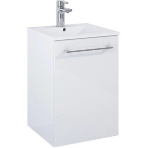 Maximus Skrinka pod umývadlo Cheese, 1 dvierka, biela + strieb. úchytky, 40 cm