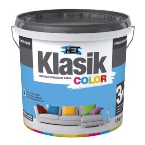 HET Klasik COLOR Tónovaná interiérová farba KC 0417 modrá azúrová, 1,5 kg