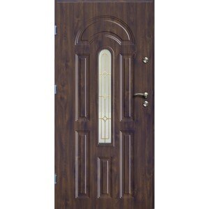 O.K. Doors Vonkajšie oceľové vchodové dvere AZZURO II, tmavý orech, 90 Ľ