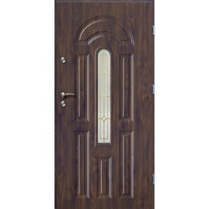 O.K. Doors Vonkajšie oceľové vchodové dvere AZZURO II, tmavý orech, 90 P