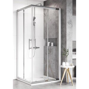 RAVAK Sprchovací kút XP3RV2-90 lesklý chróm + transparentné sklo