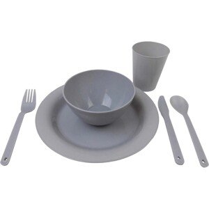 Happy People Kempingový riad 24-dielny sivý