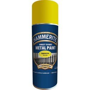 Hammerite Priamo na hrdzu farba na železné kovy v spreji hladká žltá 400 ml