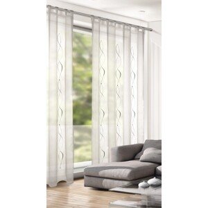 Albani Záves s pútkami vyšívaný vlny sivý 245 cm x 140 cm