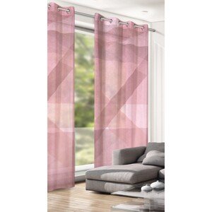 Albani Záves s krúžkami Grafik rúžový 245 cm x 135 cm