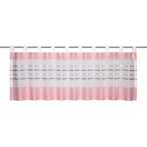 Vitrážová záclona tkané pruhy ružovo-strieborná 45 cm x 140 cm