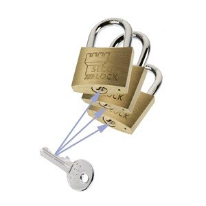 Burg Wächter Set visiachich zámkov na spoločný kľúč TRIO 405 30 SB