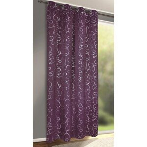 Albani Záves s krúžkami Linien Dimout, hotový, fialový, 245 x 135 cm