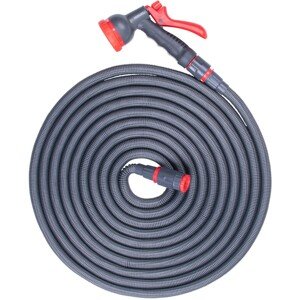 Steuber Flexibilná záhradná hadica vr. sprchy a konektorov, sivá/červená, 24,8 m