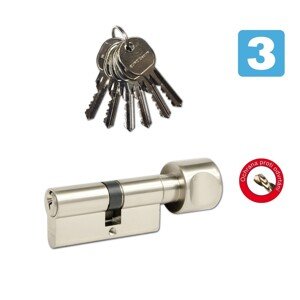 Richter Czech EURO Secure Bezpečnostná vložka 30/40K, 6 kľúčov, matný nikel