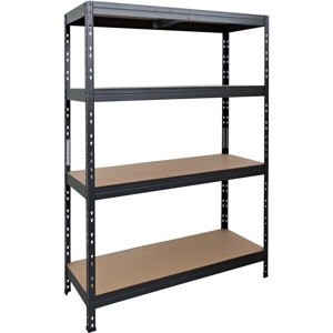 AR Shelving Kovový policový regál Rivet L antracitový 180 x 120 x 45 cm