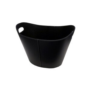 FIREFIX Kožený kôš na krbové drevo, čierna, 39 x 46 x 31 cm