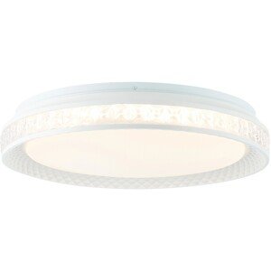 Smarte Stropné LED svietidlo Burlie, stmievateľné, biela/priehľadná, pr. 39 cm