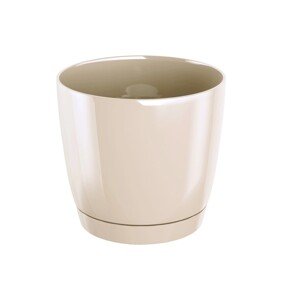 Prosperplast Kvetináč COUBI ROUND P s miskou, krémový, pr. 15,5 cm