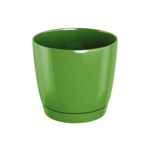 Prosperplast Kvetináč COUBI ROUND P s miskou, olivový, pr. 18 cm