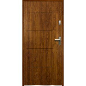 O.K. DOORS Oceľové vchodové dvere NIKE P55 zlatý dub 80 Ľ