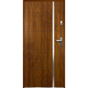O.K. DOORS Oceľové vchodové dvere IRIS P55 zlatý dub 90 Ľ