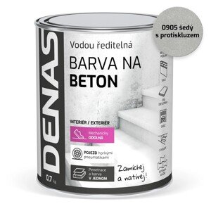 DENAS Vodou riediteľná farba na betón BETON 0950 sivá s protišmykom 700 g