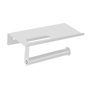 AllStar Nástenný držiak na toaletný papier Walli biely matný s odkladacou plocho