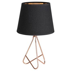 Rabalux Stolná lampa Blanka, matná čierna/ružové zlato, pr. 17 x 29 cm