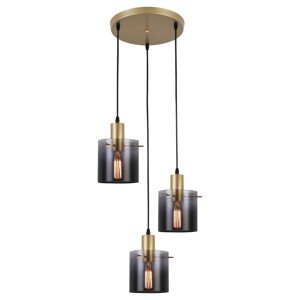 Rabalux Závesné svietidlo Donati, zlatá/dymové sklo, pr. 41 x 150 cm