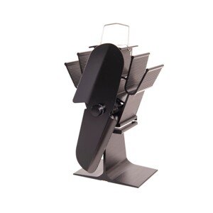 HS Flamingo Ventilátor na kachle 2lopatkový, čierny, 108 x 157 x 223 mm