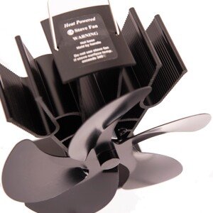 HS Flamingo Ventilátor na kachle 5lopatkový, čierny, 115 x 180 x 197 mm