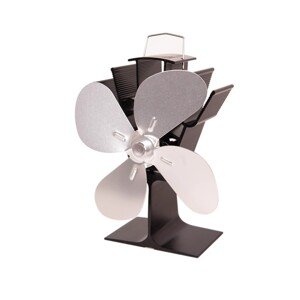 HS Flamingo Ventilátor na kachle 4lopatkový, strieborný, 115 x 180 x 197 mm